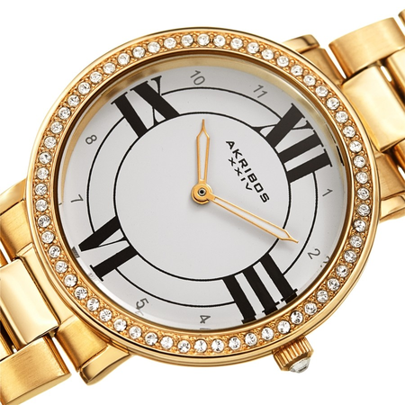 Akribos XXIV White Dial Ladies Watch AK1036YG