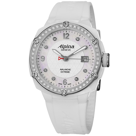 Alpina Avalanche Extreme White Dial Rubber Strap Ladies Watch AL-240MPWD3AECD6