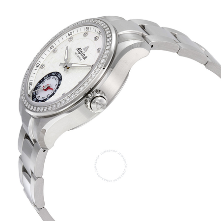 Alpina Horological Smartwatch Silver Guilloché Dial Diamond Bezel Ladies Watch AL-285STD3CD6B