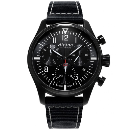 Alpina Startimer Pilot Chronograph Quartz Black Dial Men's Watch AL-371BB4FBS6
