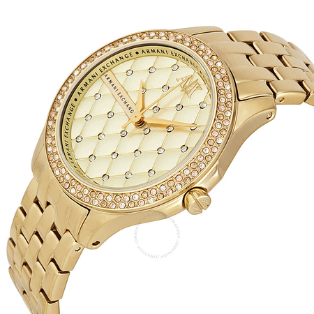 Armani Exchange Lady Hamilton Champagne Dial Gold-plated Unisex Watch AX5216