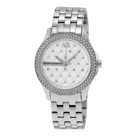 Armani Exchange Lady Hamilton Silver Quilted Dial Ladies Watch AX5215