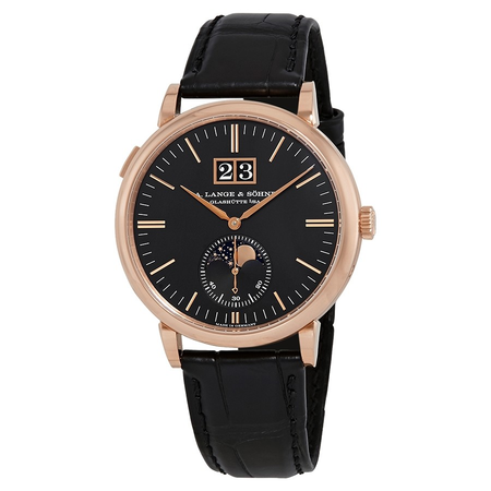 A. Lange & Sohne Saxonia Moon Phase Automatic Black Dial Men's Watch 384.031