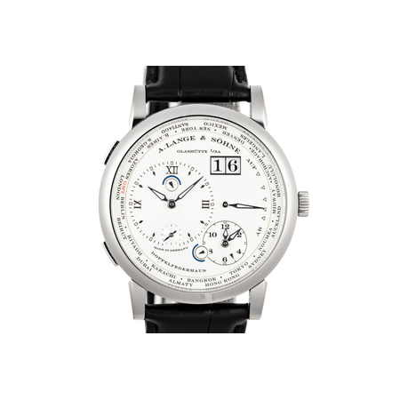 A. Lange & Sohne A. Lange and Sohne Silver Dial 18kt White Gold Black Leather Men's Watch 116.039