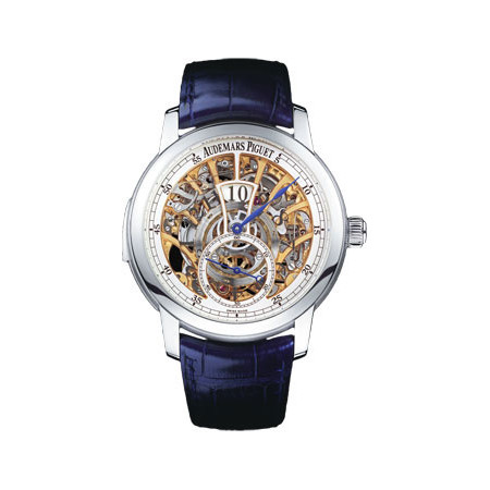 Audemars Piguet Jules Audemars Jumping Hour Skeleton Dial Men's Watch 26356PTOOD028CR01 26356PT.OO.D028CR.01