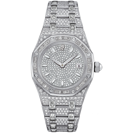 Audemars Piguet Royal Oak Diamond Pave White Gold Ladies Watch 67604BC.ZZ.1211BC.01