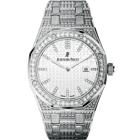 Audemars Piguet Royal Oak Lady Diamond Silver Dial White Gold Ladies Watch 67652BC.ZZ.1262BC.01