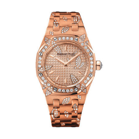 Audemars Piguet Royal Oak Leaves 18kt Pink Gold Diamond Ladies Watch 67616OR.ZZ.1234OR.01