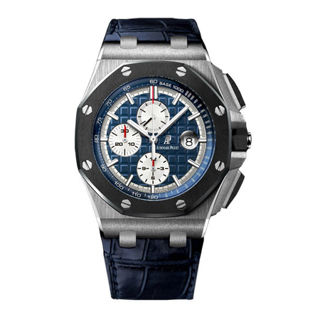 Audemars Piguet Royal Oak Offshore Chronograph Blue Dial Leather Men's Watch 26401PO.00.A018CR.01