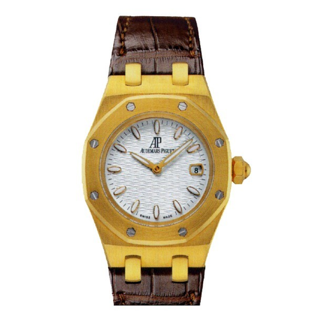 Audemars Piguet Royal Oak Silver Dial 18 kt Yellow Gold Ladies Watch 67600BA.OO.D090CR.01