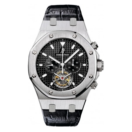 Audemars Piguet Royal Oak Tourbillon Black Dial Chronograph Men's Watch 25977ST.OO.D002CR.01