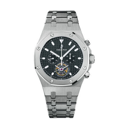Audemars Piguet Royal Oak Tourbillon Chronograph Black Dial Steel Men's Watch 25977STOO1205ST02 25977ST.OO.1205ST.02