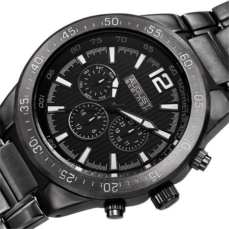 August Steiner Black Dial Men's Watch AS8128BK