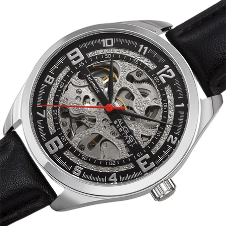 August Steiner Black Dial Men's Watch AS8264SSBK