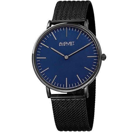 August Steiner Blue Dial Men's Mesh Watch AS8219BK