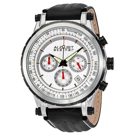 August Steiner Silver-Tone Men's Watch AS8085SS