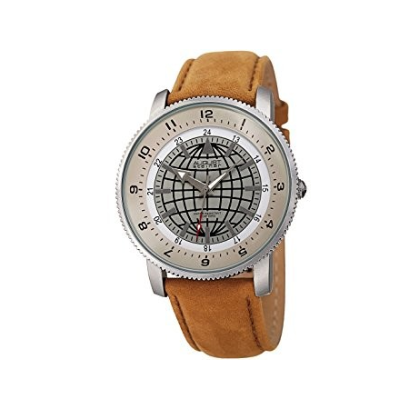 August Steiner Grey Dial Men's Leather Watch AS8213BR
