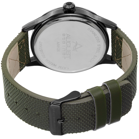 August Steiner Men's Swiss Quartz Canvas Strap Watch AS8125GN