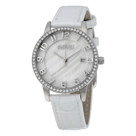 August Steiner Mother of Pearl Dial Silver-Tone Ladies Watch AS8056WT