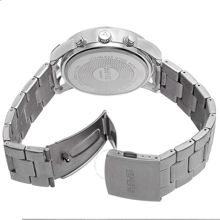 August Steiner Multi_Function White Dial Stainless Steel Men's Watch AS8098SS