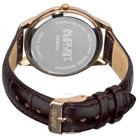 August Steiner Silver Dial Brown Leather Men's Watch AS8020RG