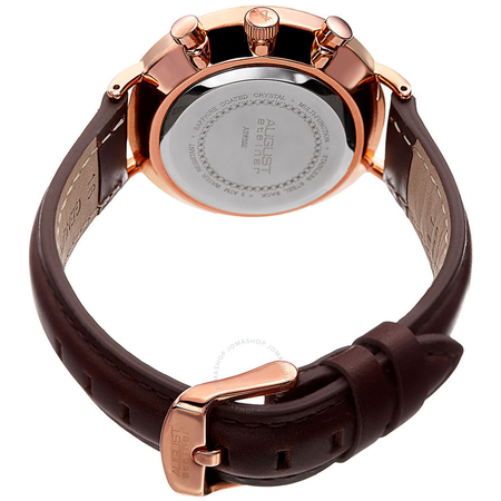 August Steiner Silver Dial Ladies Leather Multifunction Watch AS8220BRRG