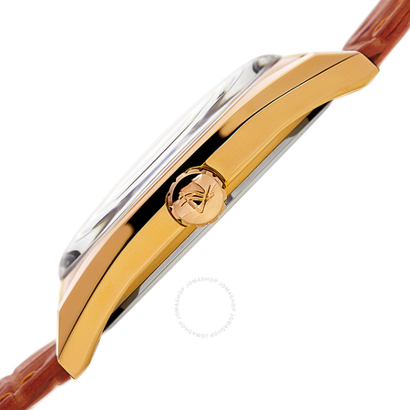 August Steiner Silver Dial Ladies Orange Leather Watch AS8221OR