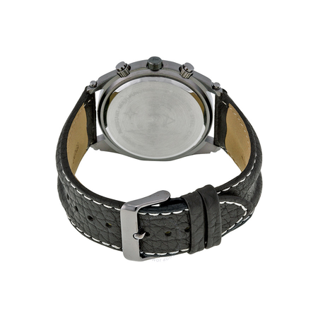 August Steiner Black Dial Black Leather Men's Watch AS8117BK