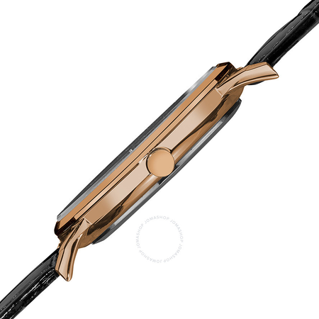 August Steiner Black Dial Rose Gold-Tone Metal Black Leather Men's Watch AS8055RG