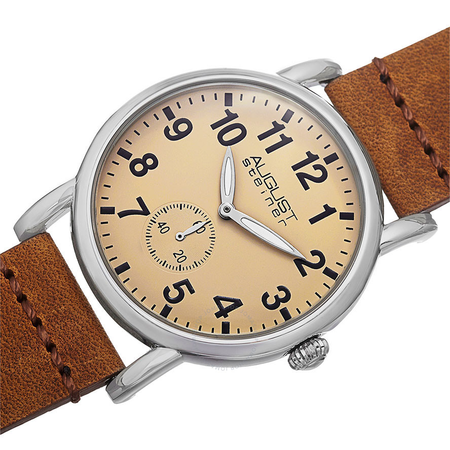 August Steiner Champagne Dial Brown Leather Ladies  Watch AS8110BR