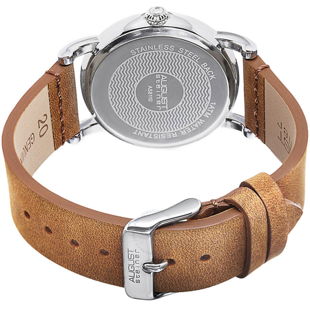 August Steiner Champagne Dial Brown Leather Ladies  Watch AS8110BR