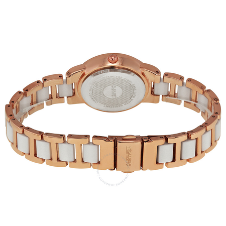 August Steiner Crystal Glitz Rose Gold-Tone and White Ceramic Ladies Watch AS8052RG