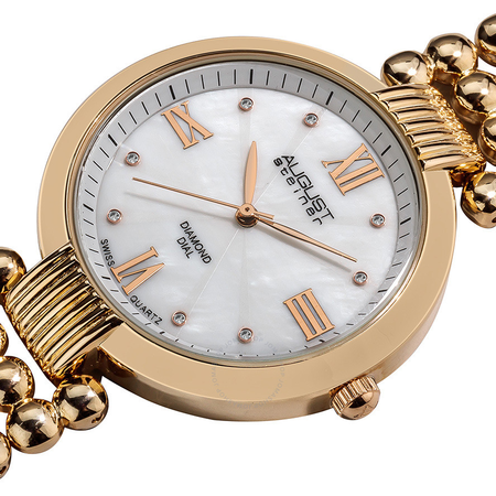 August Steiner Diamond Mother-Of-Pearl Rose Gold-tone Ladies Watch AS8065RG