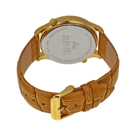 August Steiner Dual Time Gold-tone Men's Watch AS8010YG
