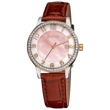 August Steiner Mother of Pearl Dial Rose Gold-Tone Ladies Watch AS8056BR
