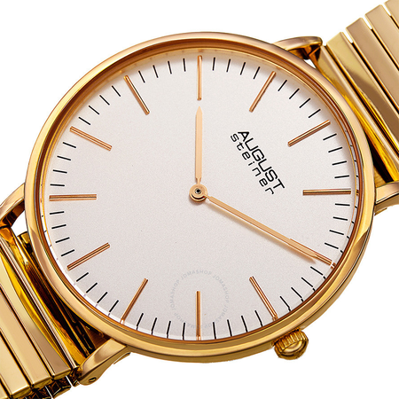 August Steiner Silver Dial Men's Gold Tone Watch AS8216YG
