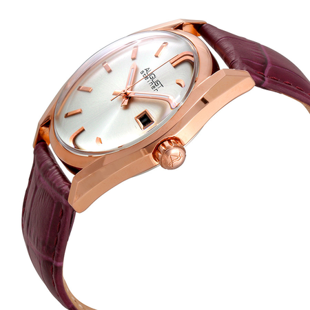 August Steiner Silver Dial Ladies Purple Leather Watch AS8221PU