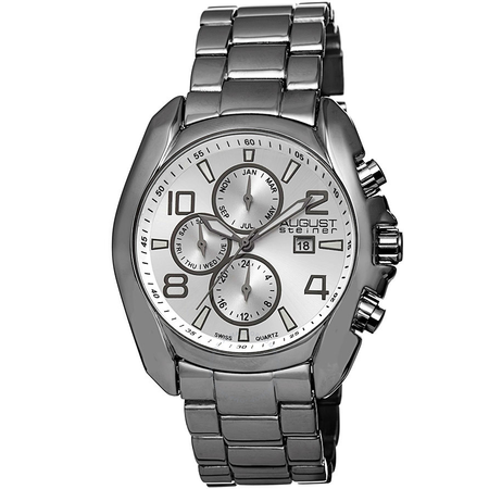 August Steiner Silver Men's Watch AS8109BK