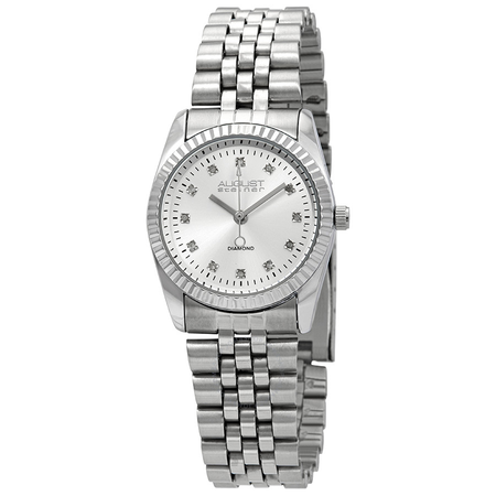 August Steiner Silver-tone Diamond Ladies Watch AS8046SS