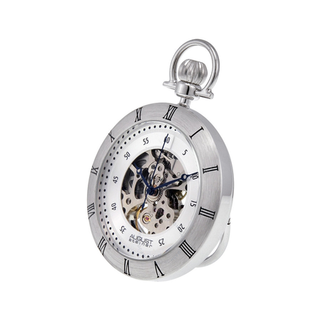 August Steiner Silver-tone Pocket Watch AS8017SS
