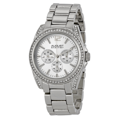 August Steiner Silver-tone Metal Silver Dial Quartz Ladies Watch AS8075SS