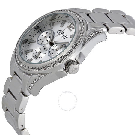 August Steiner Silver-tone Metal Silver Dial Quartz Ladies Watch AS8075SS