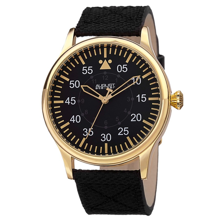August Steiner Black Dial Men's Watch AS8125YG