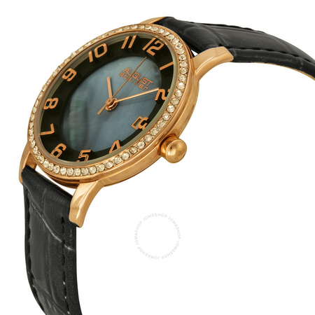 August Steiner Black Dial Rose Gold-Tone Ladies Watch AS8056RG