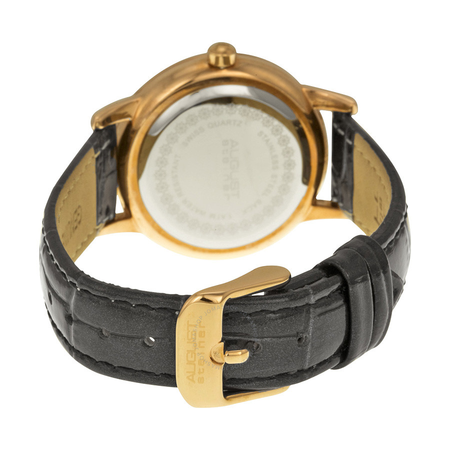 August Steiner Black Dial Rose Gold-Tone Ladies Watch AS8056RG