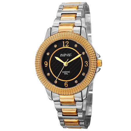 August Steiner Diamond Black Dial Ladies Watch AS8154TTG