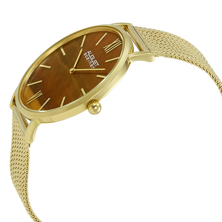 August Steiner Orange Dial Men's Gold Tone Watch AS8218YG