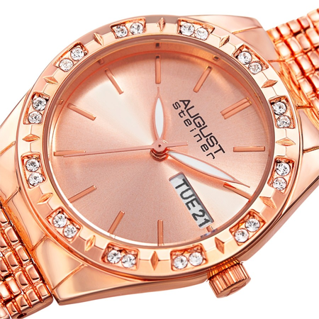August Steiner Rose Gold-tone Dial Ladies Watch AS8177RG