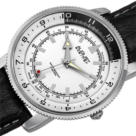 August Steiner Quartz White Dial Men's Watch AS8124SS
