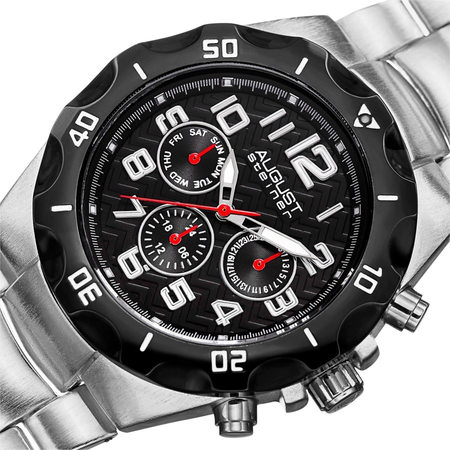 August Steiner Black Dial Men's Watch AS8161SSB